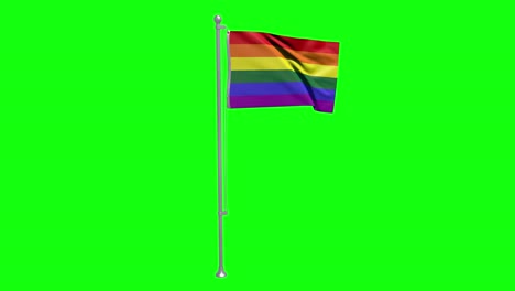 Green-screen-flag-pole-LGBTQ-rainbow-waving